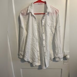 Pink Lily gauzy button down shirt